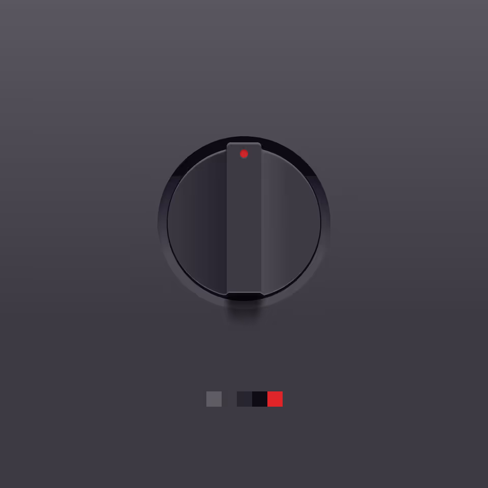 Dieter Rams inspired switch design — Dark mode. Volt example to show how simplicity draws attention.