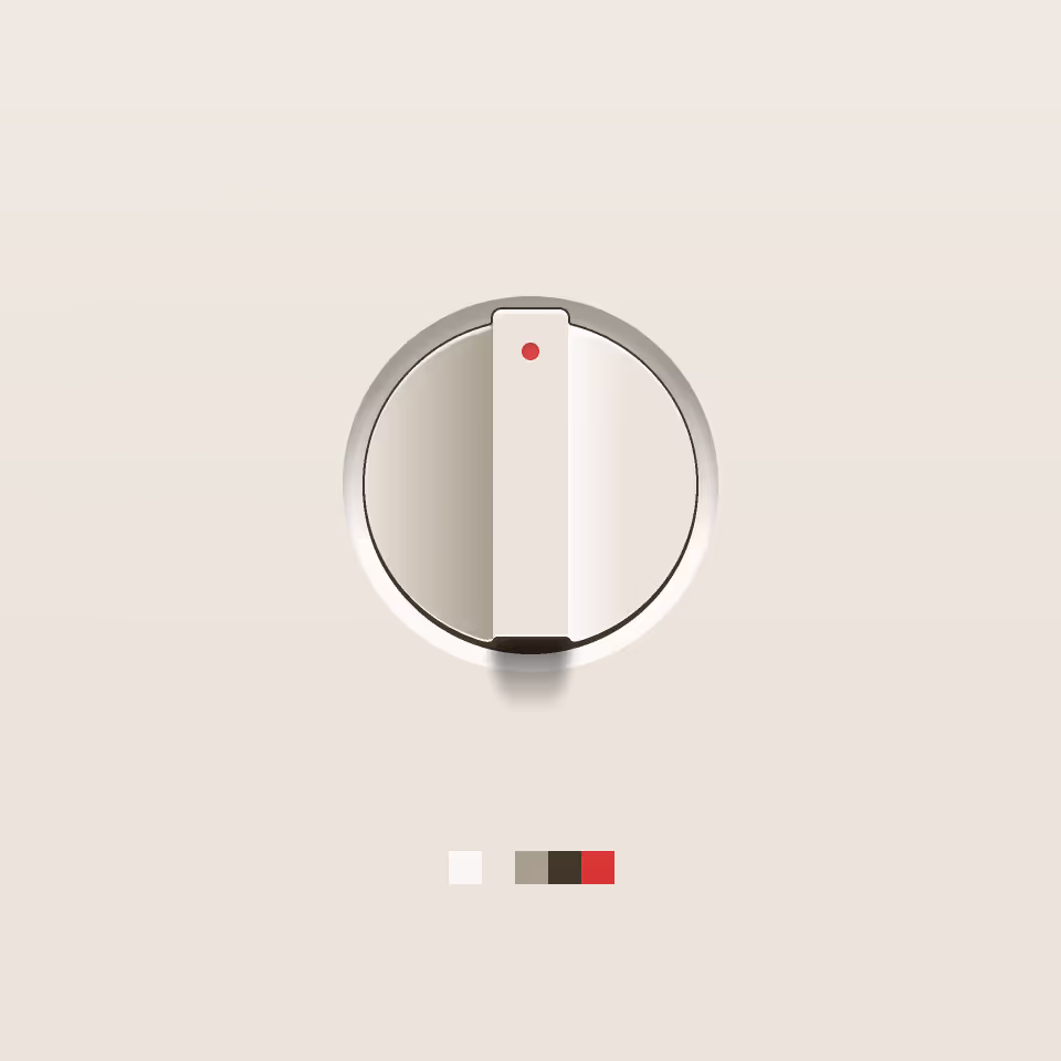 Dieter Rams inspired switch design — Light mode. Volt example to show how simplicity draws interactions.
