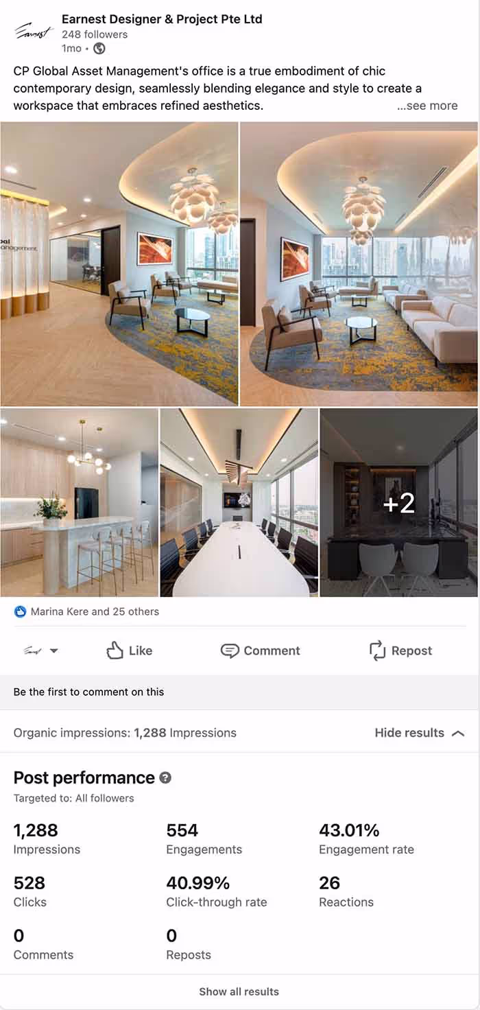 LinkedIn Post B2B Case Study Earnest — Volt Digital Singapore