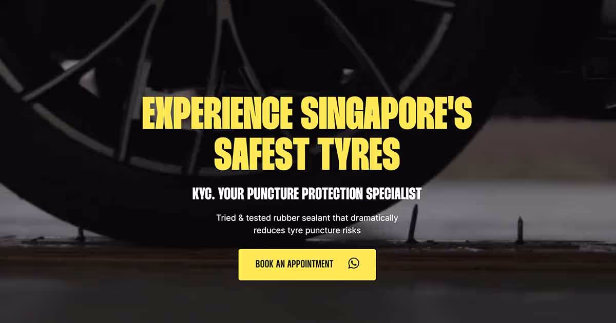 KYC Garage Car Tyre Puncture Protection Specialists website by Volt